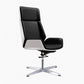 High Back Executive Chair Faux Leather Height-adjustable Office Chair with Headrest Black White Casters Not Included Clearhalo 'furn' 'furn_office_chair' 'Furniture' 'furniture_office_chair' 'Office Chairs' 'Office Furniture' 'office_chair' 5009897