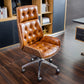 High Back Executive Chair Faux Leather Height-adjustable Office Chair with Headrest Light Brown Casters Included Clearhalo 'furn' 'furn_office_chair' 'Furniture' 'furniture_office_chair' 'Office Chairs' 'Office Furniture' 'office_chair' 5009903