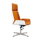 High Back Executive Chair Faux Leather Height-adjustable Office Chair with Headrest White-Saffron Casters Not Included Clearhalo 'furn' 'furn_office_chair' 'Furniture' 'furniture_office_chair' 'Office Chairs' 'Office Furniture' 'office_chair' 5009904