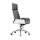 High Back Executive Chair Faux Leather Height-adjustable Office Chair with Headrest White-Gray Casters Included Clearhalo 'furn' 'furn_office_chair' 'Furniture' 'furniture_office_chair' 'Office Chairs' 'Office Furniture' 'office_chair' 5009908