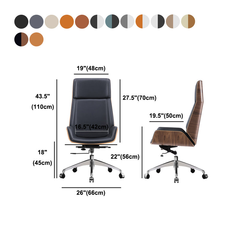 High Back Executive Chair Faux Leather Height-adjustable Office Chair with Headrest Clearhalo 'furn' 'furn_office_chair' 'Furniture' 'furniture_office_chair' 'Office Chairs' 'Office Furniture' 'office_chair' 5009909