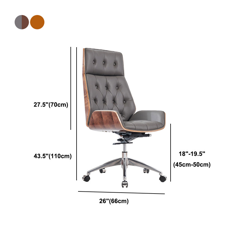 High Back Executive Chair Faux Leather Height-adjustable Office Chair with Headrest Clearhalo 'furn' 'furn_office_chair' 'Furniture' 'furniture_office_chair' 'Office Chairs' 'Office Furniture' 'office_chair' 5009910