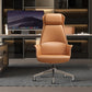 Faux Leather Arm Desk Chair Modern Swivel Working Chair with Wheels Clearhalo 'furn' 'furn_office_chair' 'Furniture' 'furniture_office_chair' 'Office Chairs' 'Office Furniture' 'office_chair' 5009916