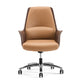 Faux Leather Arm Desk Chair Modern Swivel Working Chair with Wheels Dark Brown Clearhalo 'furn' 'furn_office_chair' 'Furniture' 'furniture_office_chair' 'Office Chairs' 'Office Furniture' 'office_chair' 5009922
