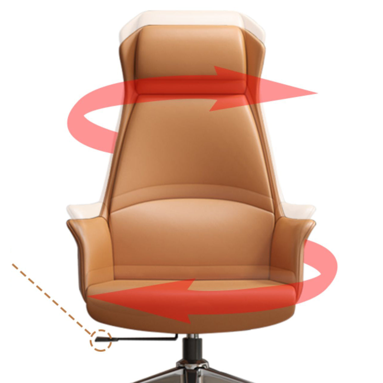 Faux Leather Arm Desk Chair Modern Swivel Working Chair with Wheels Clearhalo 'furn' 'furn_office_chair' 'Furniture' 'furniture_office_chair' 'Office Chairs' 'Office Furniture' 'office_chair' 5009923