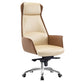 Faux Leather Arm Desk Chair Modern Swivel Working Chair with Wheels White Clearhalo 'furn' 'furn_office_chair' 'Furniture' 'furniture_office_chair' 'Office Chairs' 'Office Furniture' 'office_chair' 5009924