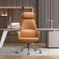 Faux Leather Arm Desk Chair Modern Swivel Working Chair with Wheels Orange Clearhalo 'furn' 'furn_office_chair' 'Furniture' 'furniture_office_chair' 'Office Chairs' 'Office Furniture' 'office_chair' 5009929