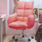 Swivel Desk Chair with Padded Arms Chrome Metal Frame Modern Computer Chair with Wheels Pink Clearhalo 'furn' 'furn_office_chair' 'Furniture' 'furniture_office_chair' 'Office Chairs' 'Office Furniture' 'office_chair' 5009938
