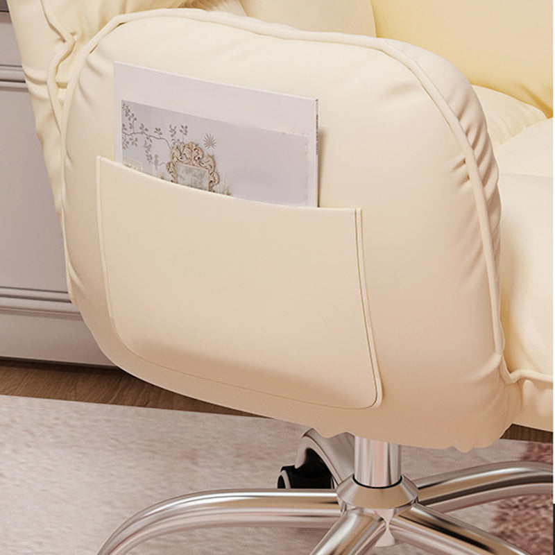 Swivel Desk Chair with Padded Arms Chrome Metal Frame Modern Computer Chair with Wheels Clearhalo 'furn' 'furn_office_chair' 'Furniture' 'furniture_office_chair' 'Office Chairs' 'Office Furniture' 'office_chair' 5009948