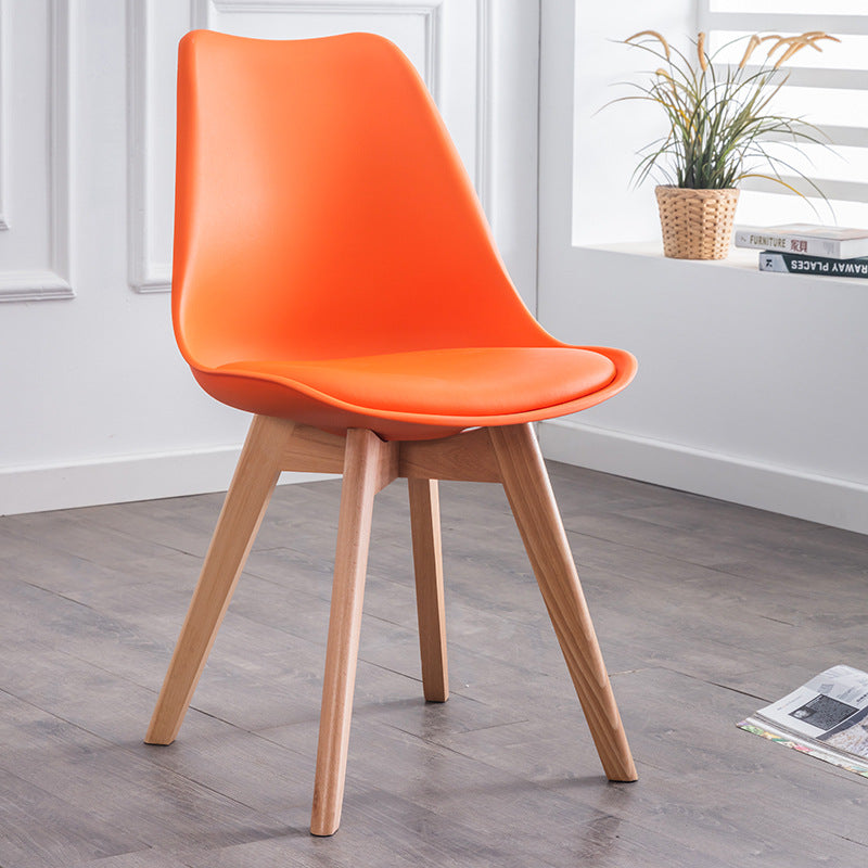 Contemporary Armless Office Chair Plastic Computer Desk Chair Orange Metal Clearhalo 'Furniture' 'furniture_office_chair' 'Office Chairs' 'Office Furniture' 'office_chair' 5009975