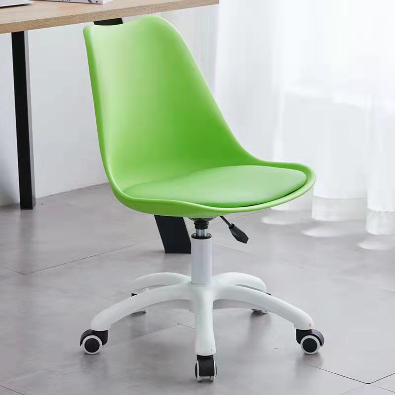 Contemporary Armless Office Chair Plastic Computer Desk Chair Green Nylon Clearhalo 'Furniture' 'furniture_office_chair' 'Office Chairs' 'Office Furniture' 'office_chair' 5009981