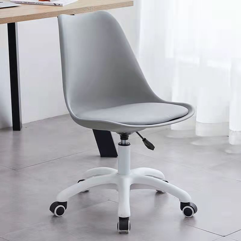 Contemporary Armless Office Chair Plastic Computer Desk Chair Grey Nylon Clearhalo 'Furniture' 'furniture_office_chair' 'Office Chairs' 'Office Furniture' 'office_chair' 5009985