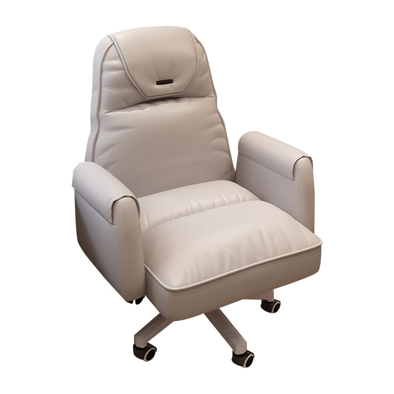 High Back Swivel Office Chair with Wheels White Frame Modern Ergonomic Task Chair Clearhalo 'furn' 'furn_office_chair' 'Furniture' 'furniture_office_chair' 'Office Chairs' 'Office Furniture' 'office_chair' 5009999