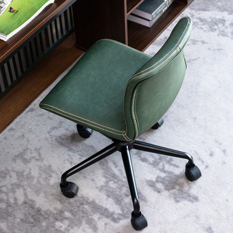 Black Steel Frame Modern Computer Desk Chair Armless Office Chair with Wheels Clearhalo 'furn' 'furn_office_chair' 'Furniture' 'furniture_office_chair' 'Office Chairs' 'Office Furniture' 'office_chair' 5010007