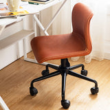 Black Steel Frame Modern Computer Desk Chair Armless Office Chair with Wheels Clearhalo 'furn' 'furn_office_chair' 'Furniture' 'furniture_office_chair' 'Office Chairs' 'Office Furniture' 'office_chair' 5010012