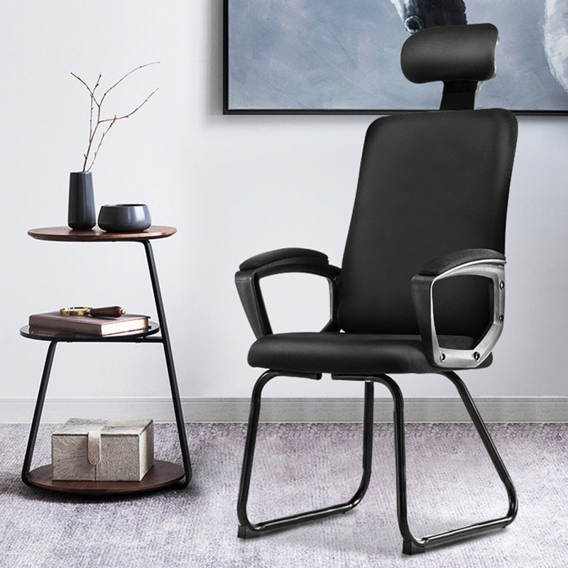 Black Nylon Frame Modern Computer Desk Chair with Wheels High Back Task Chair with Arms Clearhalo 'Furniture' 'furniture_office_chair' 'Office Chairs' 'Office Furniture' 'office_chair' 5010029