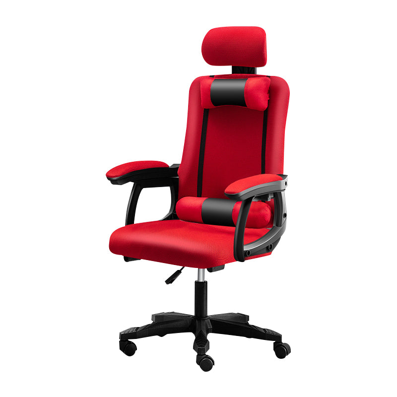 Black Nylon Frame Modern Computer Desk Chair with Wheels High Back Task Chair with Arms Red 1 Piece Without Footrest Clearhalo 'Furniture' 'furniture_office_chair' 'Office Chairs' 'Office Furniture' 'office_chair' 5010038