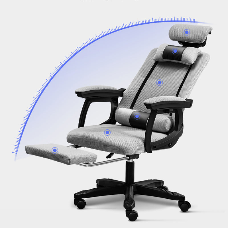 Black Nylon Frame Modern Computer Desk Chair with Wheels High Back Task Chair with Arms Clearhalo 'Furniture' 'furniture_office_chair' 'Office Chairs' 'Office Furniture' 'office_chair' 5010045