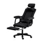 Black Nylon Frame Modern Computer Desk Chair with Wheels High Back Task Chair with Arms Textured Black 1 Piece With Footrest Clearhalo 'Furniture' 'furniture_office_chair' 'Office Chairs' 'Office Furniture' 'office_chair' 5010048