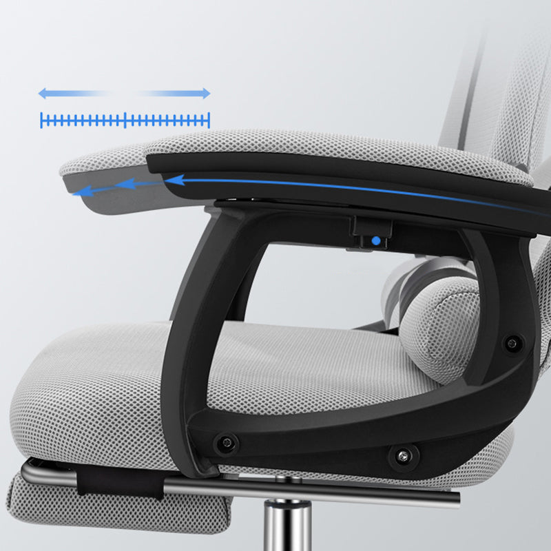 Black Nylon Frame Modern Computer Desk Chair with Wheels High Back Task Chair with Arms Clearhalo 'Furniture' 'furniture_office_chair' 'Office Chairs' 'Office Furniture' 'office_chair' 5010050