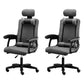 Black Nylon Frame Modern Computer Desk Chair with Wheels High Back Task Chair with Arms Dark Gray Set of 2 Without Footrest Clearhalo 'Furniture' 'furniture_office_chair' 'Office Chairs' 'Office Furniture' 'office_chair' 5010051