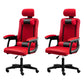 Black Nylon Frame Modern Computer Desk Chair with Wheels High Back Task Chair with Arms Red Set of 2 Without Footrest Clearhalo 'Furniture' 'furniture_office_chair' 'Office Chairs' 'Office Furniture' 'office_chair' 5010055
