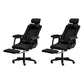 Black Nylon Frame Modern Computer Desk Chair with Wheels High Back Task Chair with Arms Textured Black Set of 2 With Footrest Clearhalo 'Furniture' 'furniture_office_chair' 'Office Chairs' 'Office Furniture' 'office_chair' 5010060