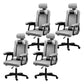 Black Nylon Frame Modern Computer Desk Chair with Wheels High Back Task Chair with Arms Grey Set of 4 Without Footrest Clearhalo 'Furniture' 'furniture_office_chair' 'Office Chairs' 'Office Furniture' 'office_chair' 5010063