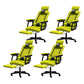 Black Nylon Frame Modern Computer Desk Chair with Wheels High Back Task Chair with Arms Green Set of 4 With Footrest Clearhalo 'Furniture' 'furniture_office_chair' 'Office Chairs' 'Office Furniture' 'office_chair' 5010066