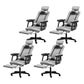 Black Nylon Frame Modern Computer Desk Chair with Wheels High Back Task Chair with Arms Grey Set of 4 With Footrest Clearhalo 'Furniture' 'furniture_office_chair' 'Office Chairs' 'Office Furniture' 'office_chair' 5010068