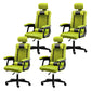 Black Nylon Frame Modern Computer Desk Chair with Wheels High Back Task Chair with Arms Green Set of 4 Without Footrest Clearhalo 'Furniture' 'furniture_office_chair' 'Office Chairs' 'Office Furniture' 'office_chair' 5010073