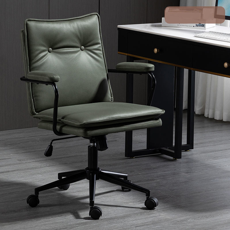 Black Frame Modern Office Chair Swivel Computer Desk Chair with Padded Arms Clearhalo 'Furniture' 'furniture_office_chair' 'Office Chairs' 'Office Furniture' 'office_chair' 5010076