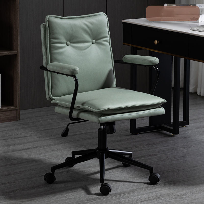 Black Frame Modern Office Chair Swivel Computer Desk Chair with Padded Arms Green Clearhalo 'Furniture' 'furniture_office_chair' 'Office Chairs' 'Office Furniture' 'office_chair' 5010078