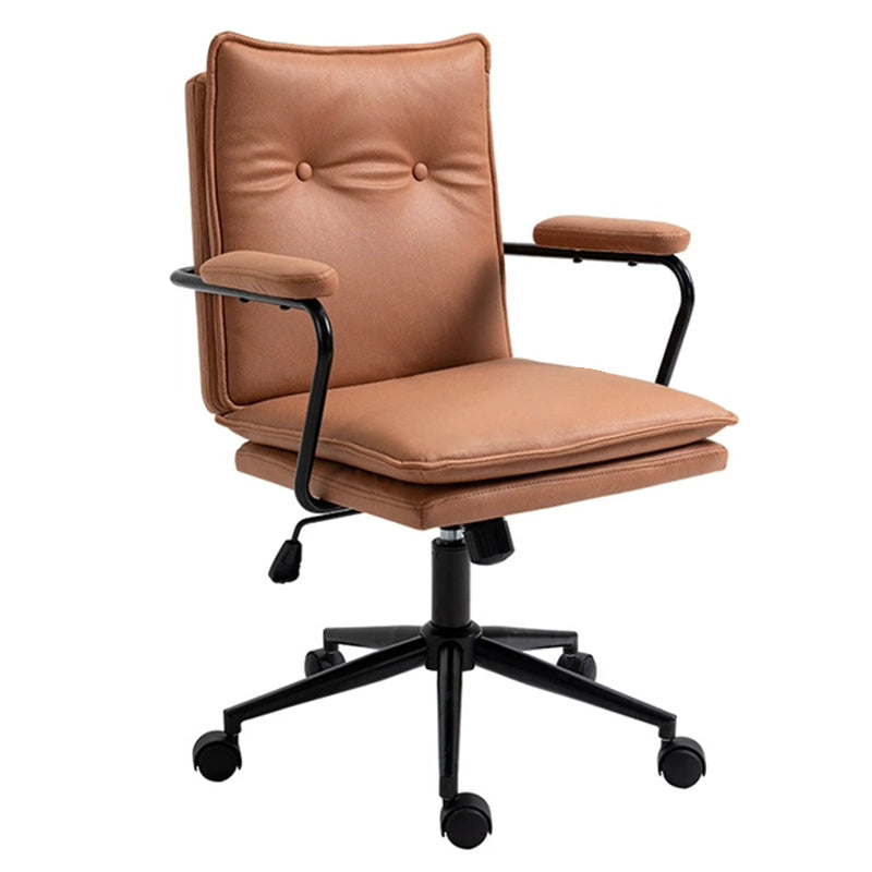 Black Frame Modern Office Chair Swivel Computer Desk Chair with Padded Arms Clearhalo 'Furniture' 'furniture_office_chair' 'Office Chairs' 'Office Furniture' 'office_chair' 5010085