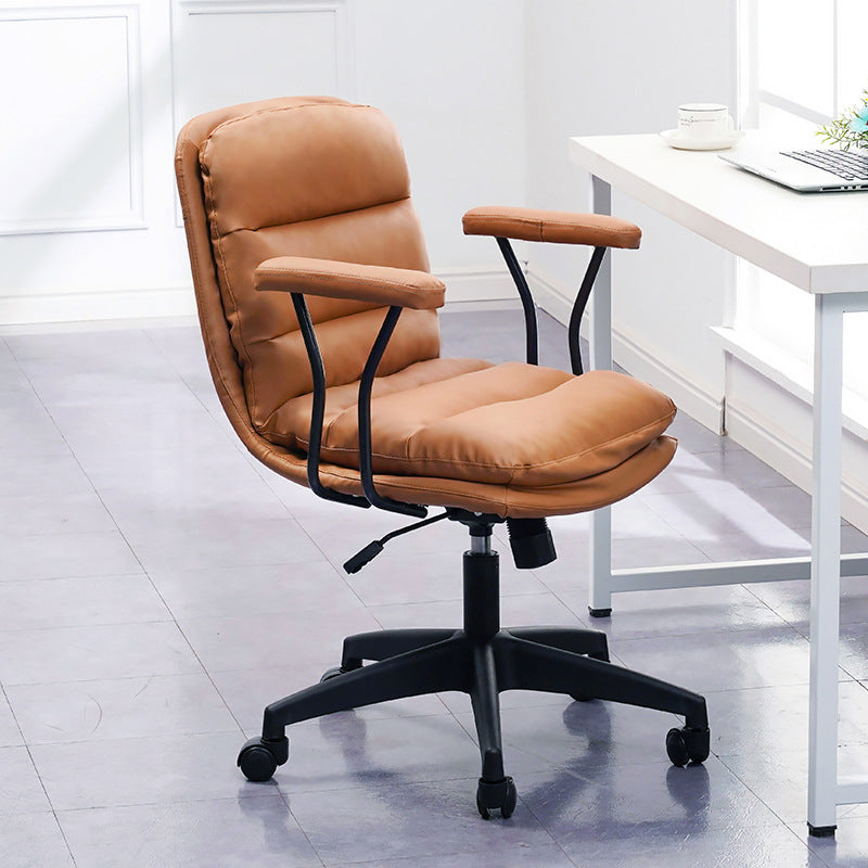Black Nylon Base Contemporary Office Chair Swivel Computer Desk Chair Clearhalo 'Furniture' 'furniture_office_chair' 'Office Chairs' 'Office Furniture' 'office_chair' 5010165