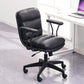 Black Nylon Base Contemporary Office Chair Swivel Computer Desk Chair Black With Arms Clearhalo 'Furniture' 'furniture_office_chair' 'Office Chairs' 'Office Furniture' 'office_chair' 5010167