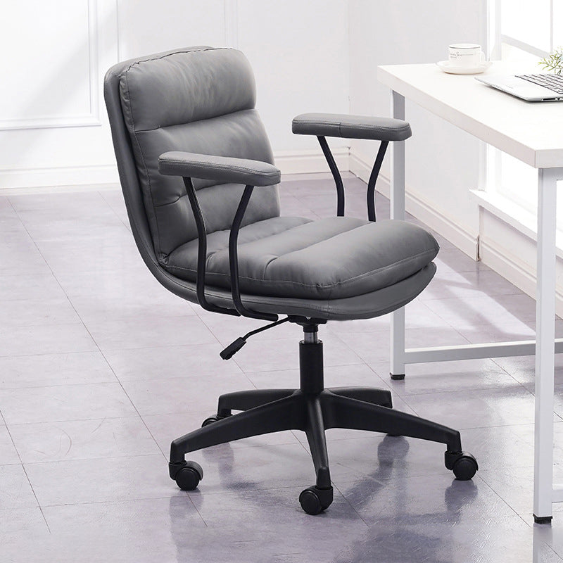 Black Nylon Base Contemporary Office Chair Swivel Computer Desk Chair Grey With Arms Clearhalo 'Furniture' 'furniture_office_chair' 'Office Chairs' 'Office Furniture' 'office_chair' 5010171