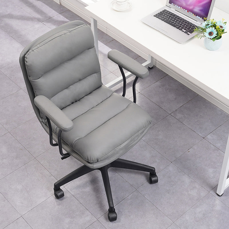 Black Nylon Base Contemporary Office Chair Swivel Computer Desk Chair Clearhalo 'Furniture' 'furniture_office_chair' 'Office Chairs' 'Office Furniture' 'office_chair' 5010172