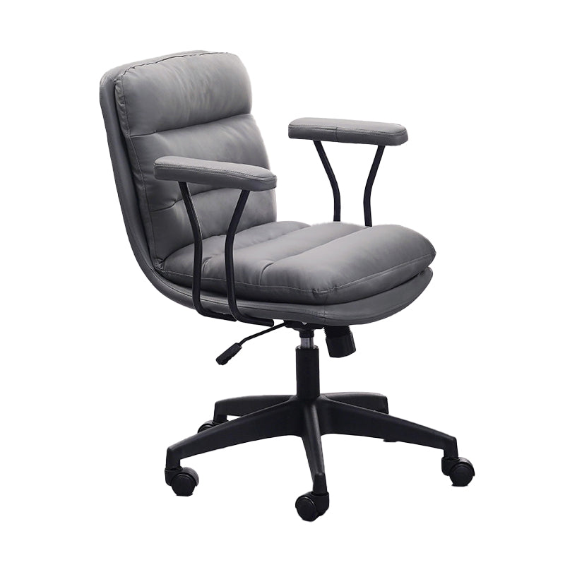 Black Nylon Base Contemporary Office Chair Swivel Computer Desk Chair Clearhalo 'Furniture' 'furniture_office_chair' 'Office Chairs' 'Office Furniture' 'office_chair' 5010174