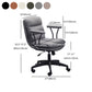 Black Nylon Base Contemporary Office Chair Swivel Computer Desk Chair Clearhalo 'Furniture' 'furniture_office_chair' 'Office Chairs' 'Office Furniture' 'office_chair' 5010183