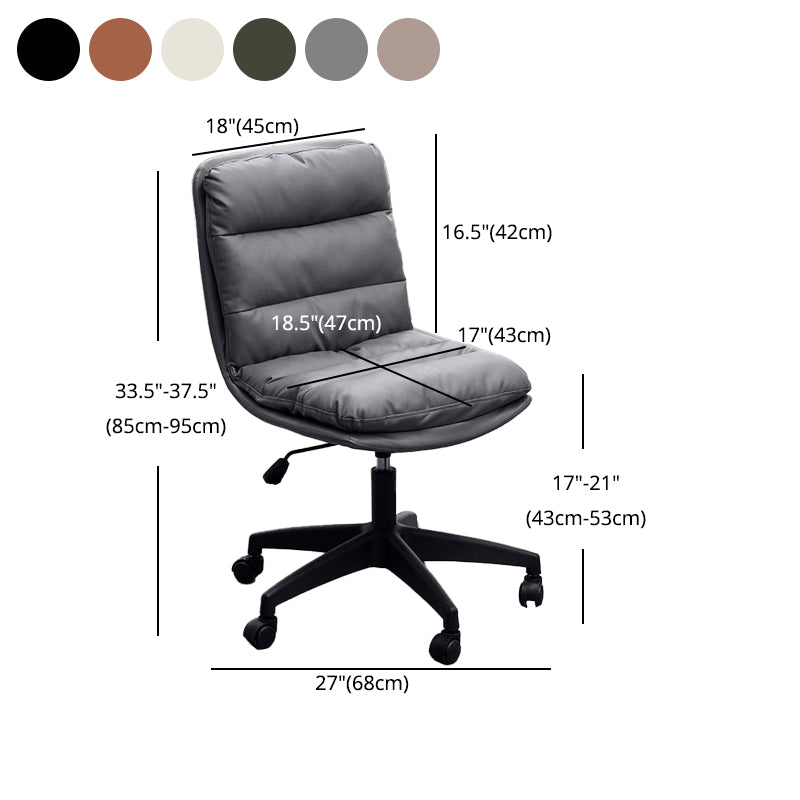 Black Nylon Base Contemporary Office Chair Swivel Computer Desk Chair Clearhalo 'Furniture' 'furniture_office_chair' 'Office Chairs' 'Office Furniture' 'office_chair' 5010184