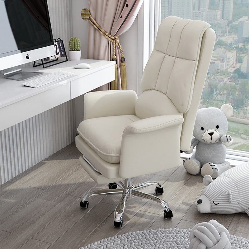 Chrome Steel Frame Modern Task Chair with Padded Arms High Back Computer Desk Chair Clearhalo 'furn' 'furn_office_chair' 'Furniture' 'furniture_office_chair' 'Office Chairs' 'Office Furniture' 'office_chair' 5010217