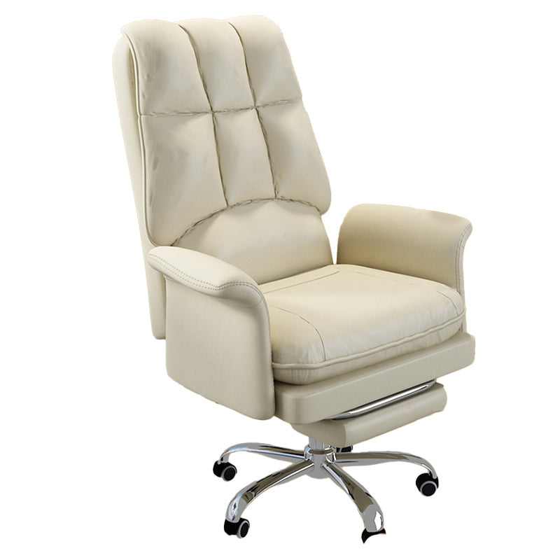 Chrome Steel Frame Modern Task Chair with Padded Arms High Back Computer Desk Chair Clearhalo 'furn' 'furn_office_chair' 'Furniture' 'furniture_office_chair' 'Office Chairs' 'Office Furniture' 'office_chair' 5010219