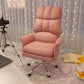 Chrome Steel Frame Modern Task Chair with Padded Arms High Back Computer Desk Chair Pink Without Footrest Clearhalo 'furn' 'furn_office_chair' 'Furniture' 'furniture_office_chair' 'Office Chairs' 'Office Furniture' 'office_chair' 5010221
