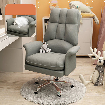 Chrome Steel Frame Modern Task Chair with Padded Arms High Back Computer Desk Chair Grey Without Footrest Clearhalo 'furn' 'furn_office_chair' 'Furniture' 'furniture_office_chair' 'Office Chairs' 'Office Furniture' 'office_chair' 5010235