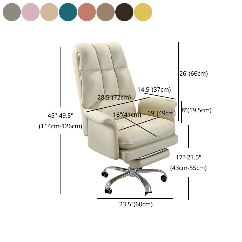 Chrome Steel Frame Modern Task Chair with Padded Arms High Back Computer Desk Chair Clearhalo 'furn' 'furn_office_chair' 'Furniture' 'furniture_office_chair' 'Office Chairs' 'Office Furniture' 'office_chair' 5010237