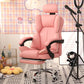 Silver Metal Modern Conference Chair and High Back Conference Chair Pink With Footrest Clearhalo 'furn' 'furn_office_chair' 'Furniture' 'furniture_office_chair' 'Office Chairs' 'Office Furniture' 'office_chair' 5010248