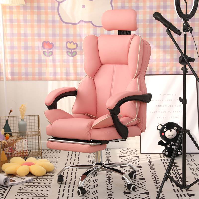 Silver Metal Modern Conference Chair and High Back Conference Chair Pink With Footrest Clearhalo 'furn' 'furn_office_chair' 'Furniture' 'furniture_office_chair' 'Office Chairs' 'Office Furniture' 'office_chair' 5010248