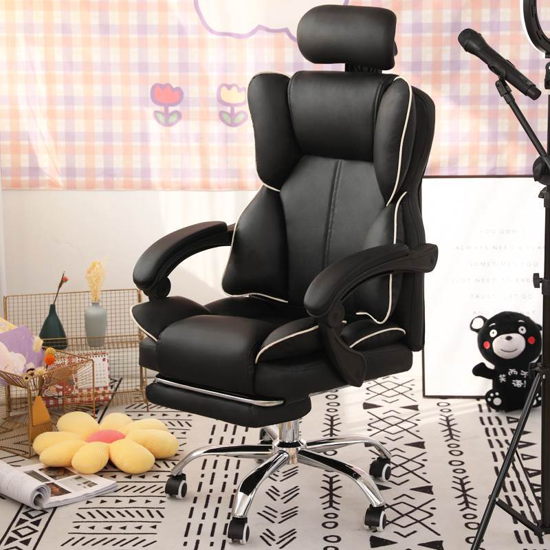 Silver Metal Modern Conference Chair and High Back Conference Chair Black With Footrest Clearhalo 'furn' 'furn_office_chair' 'Furniture' 'furniture_office_chair' 'Office Chairs' 'Office Furniture' 'office_chair' 5010260