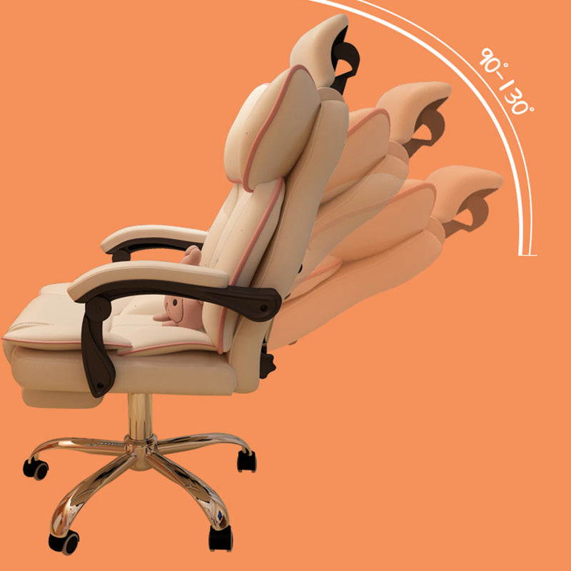 Silver Metal Modern Conference Chair High Back Leather Desk Chair Clearhalo 'furn' 'furn_office_chair' 'Furniture' 'furniture_office_chair' 'Office Chairs' 'Office Furniture' 'office_chair' 5010268